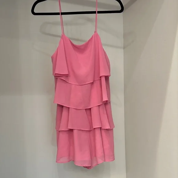 Pink Layered Ruffle romper. HYFVE small. Like new - Picture 1 of 3